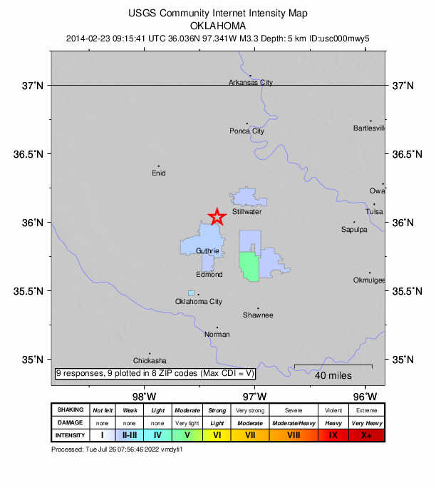 Did You Feel It? map: shaking reported by the public