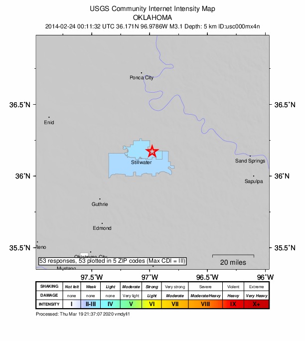 Did You Feel It? map: shaking reported by the public