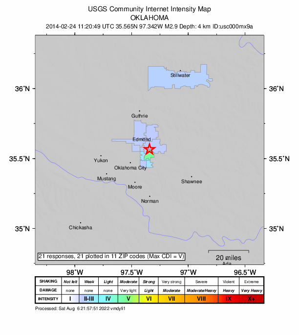 Did You Feel It? map: shaking reported by the public