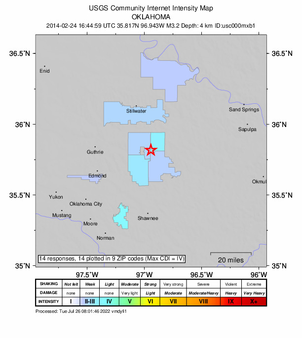 Did You Feel It? map: shaking reported by the public