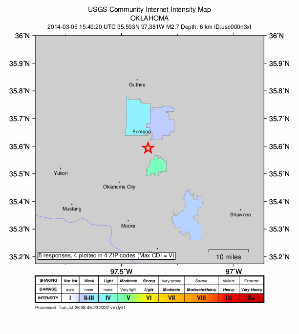 Did You Feel It? map: shaking reported by the public