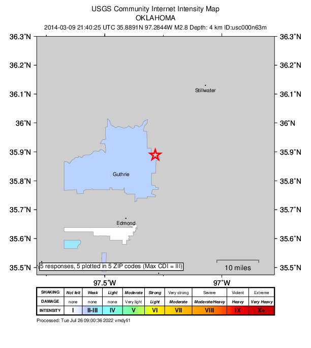 Did You Feel It? map: shaking reported by the public