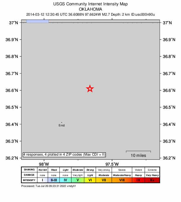Did You Feel It? map: shaking reported by the public