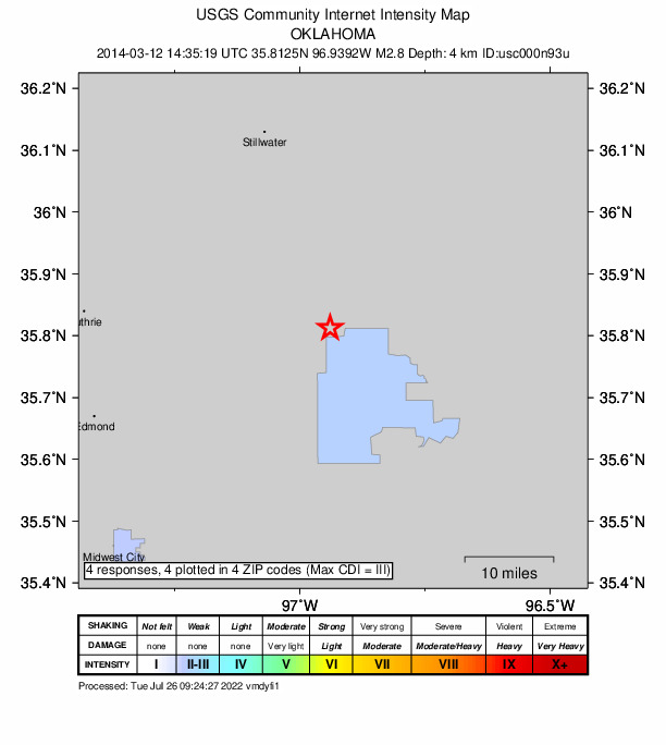 Did You Feel It? map: shaking reported by the public