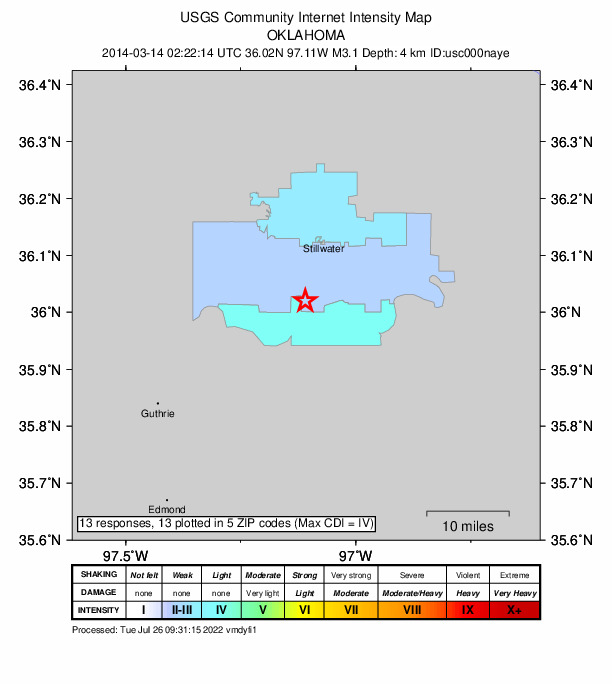 Did You Feel It? map: shaking reported by the public