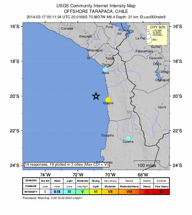 Did You Feel It? map: shaking reported by the public