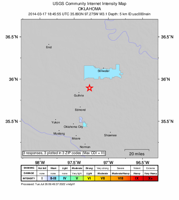 Did You Feel It? map: shaking reported by the public