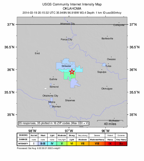 Did You Feel It? map: shaking reported by the public