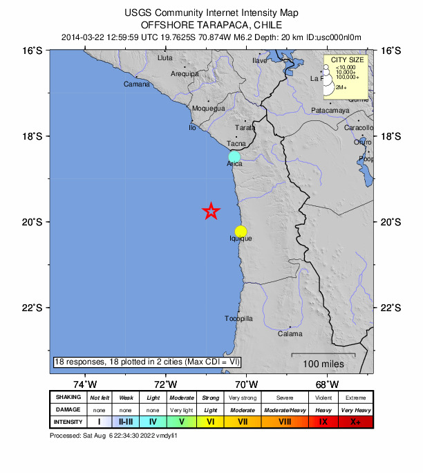 Did You Feel It? map: shaking reported by the public