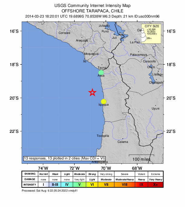 Did You Feel It? map: shaking reported by the public