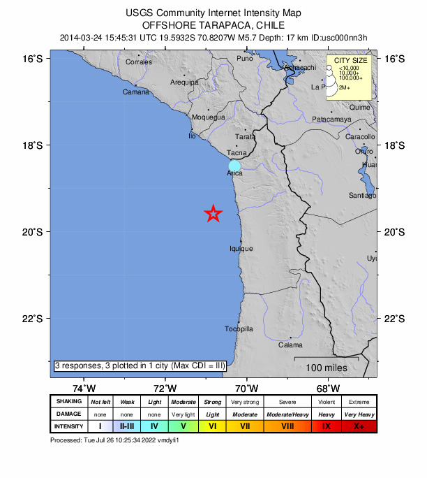 Did You Feel It? map: shaking reported by the public