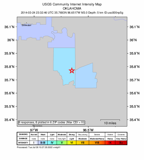 Did You Feel It? map: shaking reported by the public