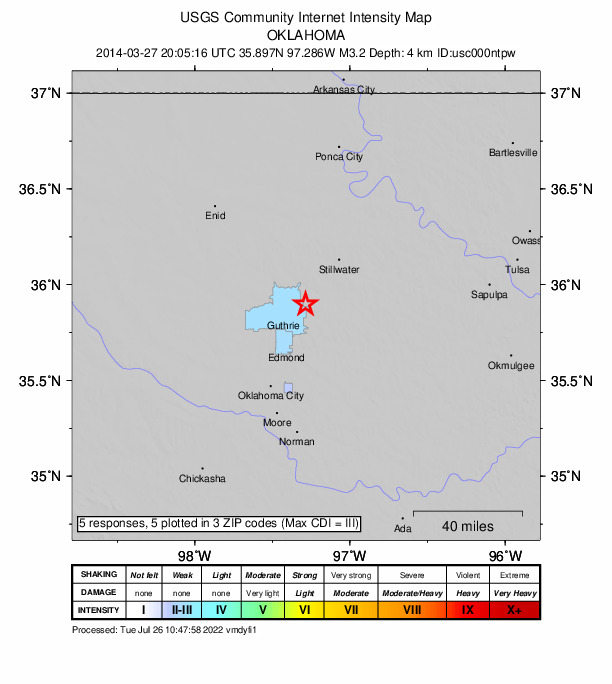 Did You Feel It? map: shaking reported by the public