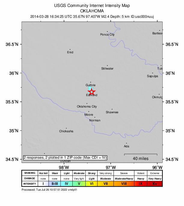Did You Feel It? map: shaking reported by the public