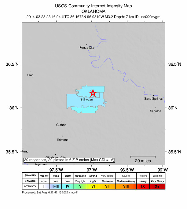 Did You Feel It? map: shaking reported by the public