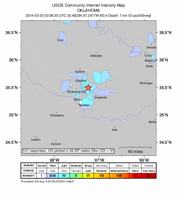 Did You Feel It? map: shaking reported by the public