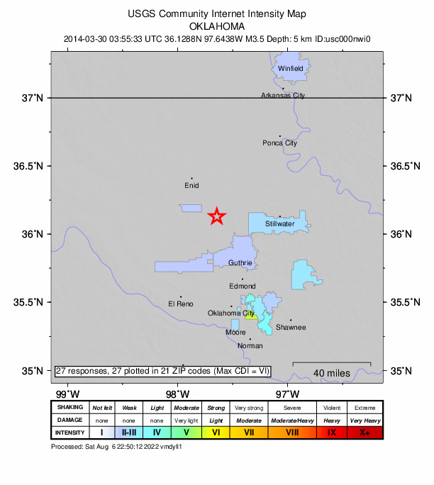 Did You Feel It? map: shaking reported by the public