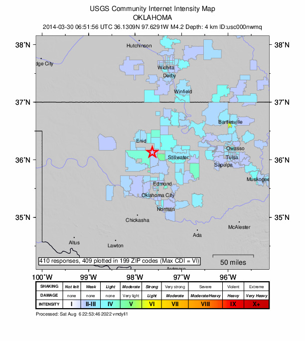 Did You Feel It? map: shaking reported by the public