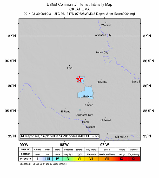 Did You Feel It? map: shaking reported by the public