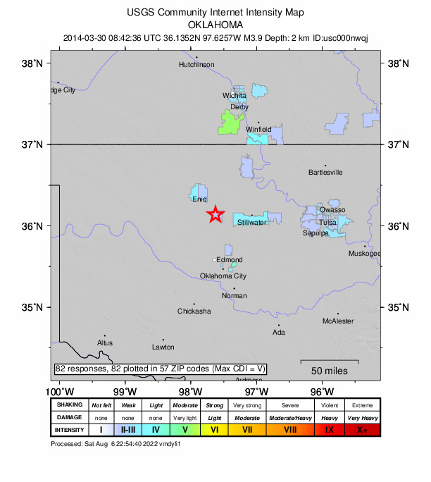 Did You Feel It? map: shaking reported by the public