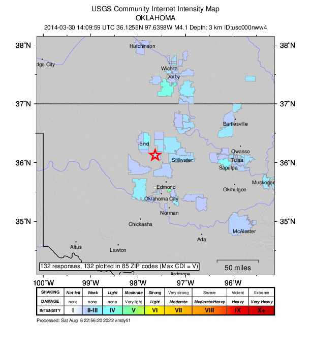 Did You Feel It? map: shaking reported by the public