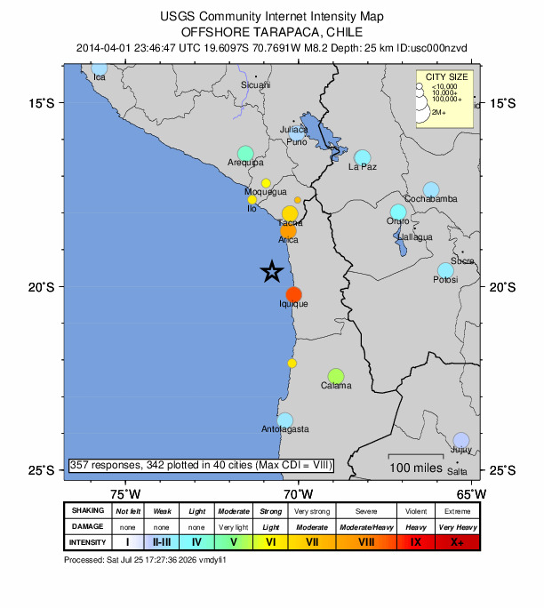 Did You Feel It? map: shaking reported by the public