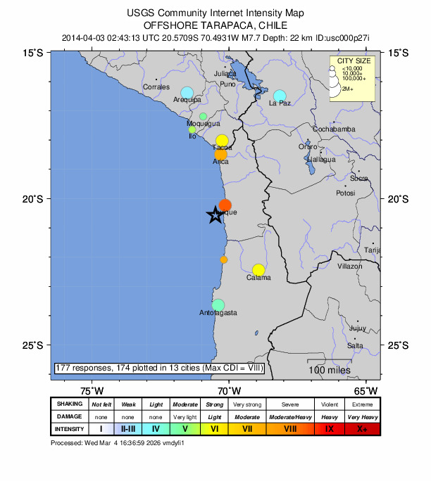 Did You Feel It? map: shaking reported by the public
