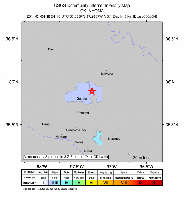 Did You Feel It? map: shaking reported by the public