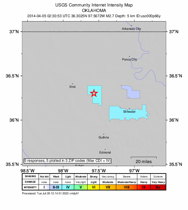 Did You Feel It? map: shaking reported by the public