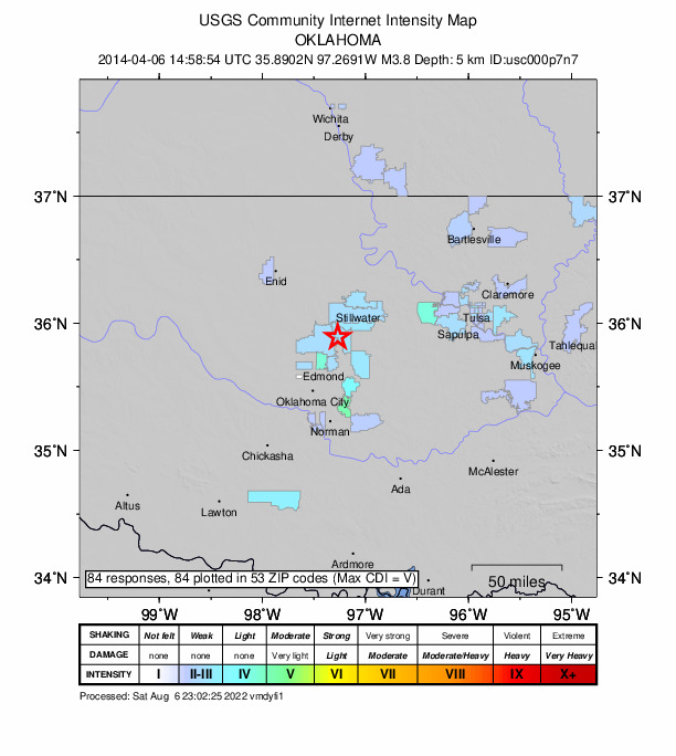 Did You Feel It? map: shaking reported by the public