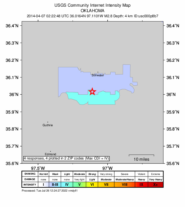 Did You Feel It? map: shaking reported by the public