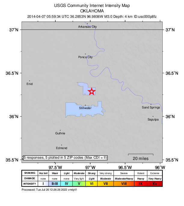 Did You Feel It? map: shaking reported by the public