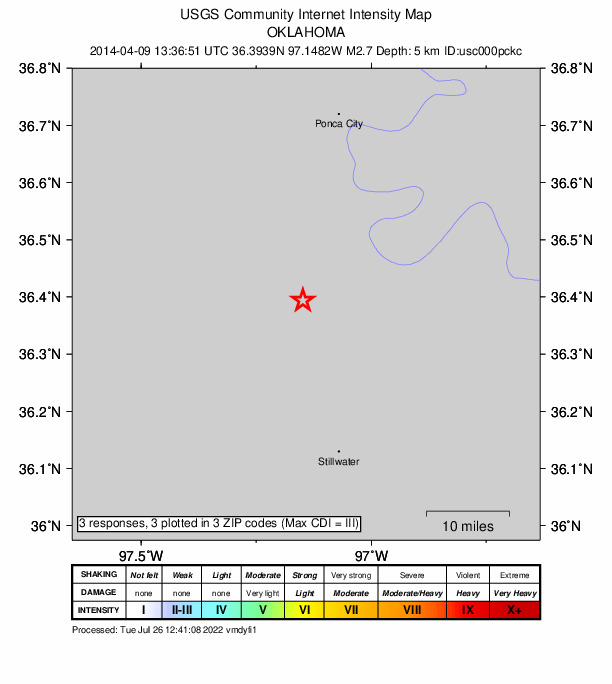 Did You Feel It? map: shaking reported by the public