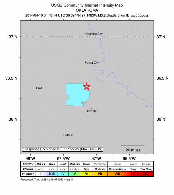 Did You Feel It? map: shaking reported by the public