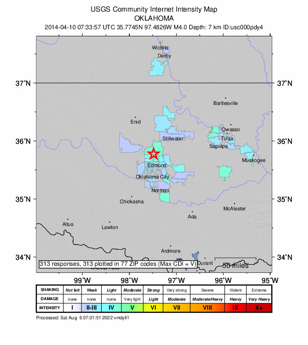 Did You Feel It? map: shaking reported by the public