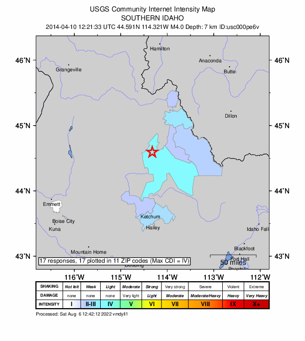 Did You Feel It? map: shaking reported by the public