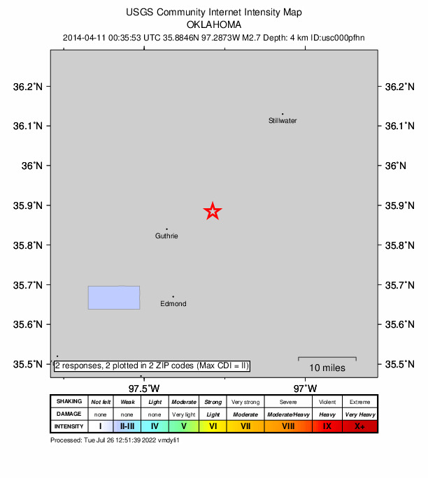 Did You Feel It? map: shaking reported by the public