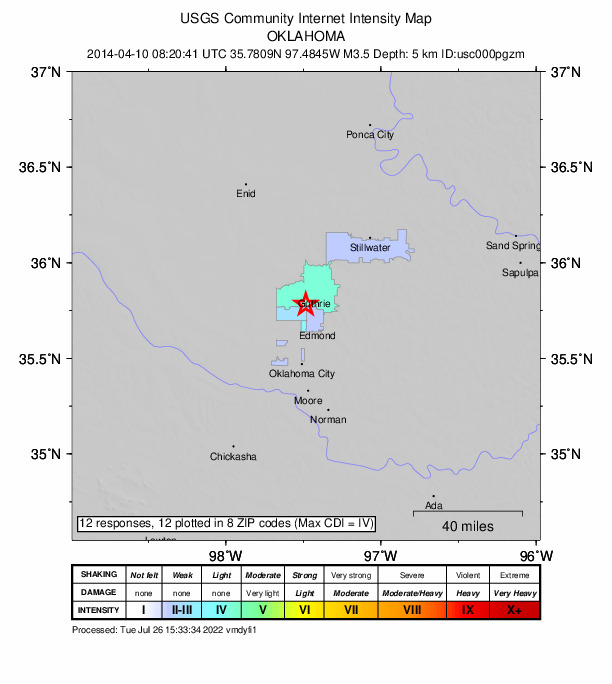 Did You Feel It? map: shaking reported by the public