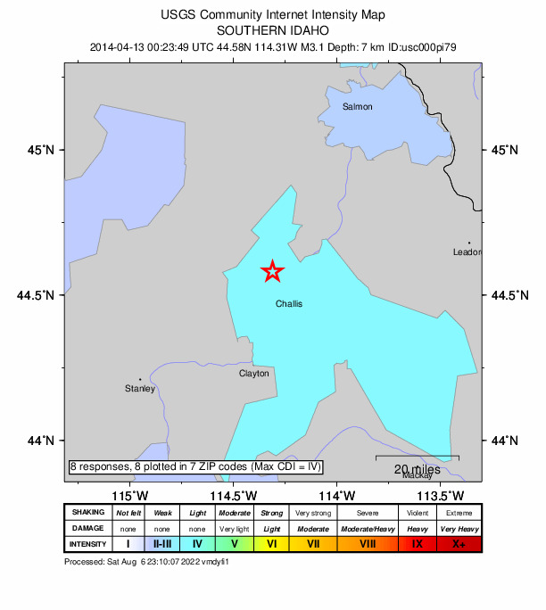 Did You Feel It? map: shaking reported by the public