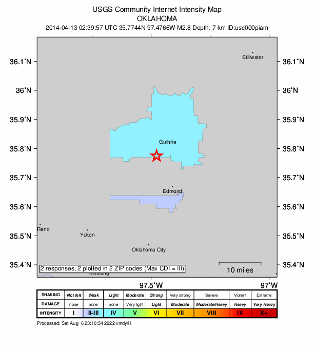 Did You Feel It? map: shaking reported by the public
