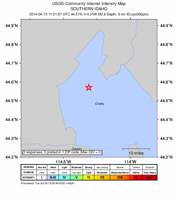 Did You Feel It? map: shaking reported by the public