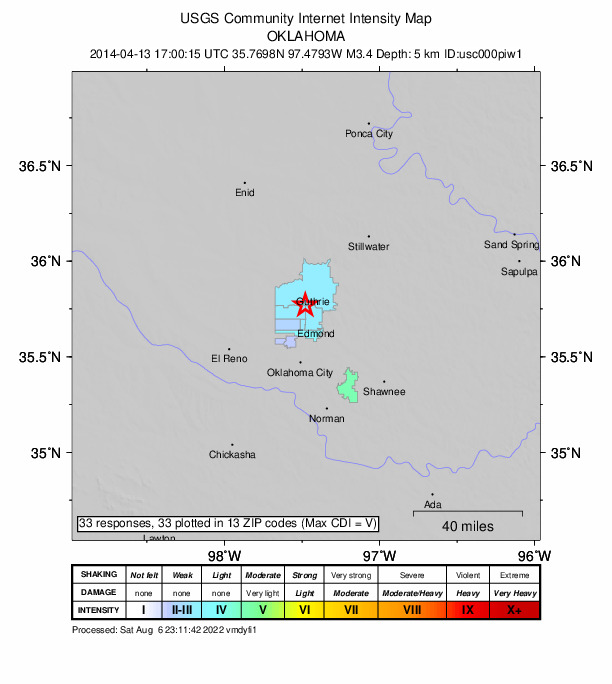 Did You Feel It? map: shaking reported by the public