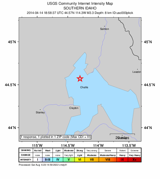 Did You Feel It? map: shaking reported by the public