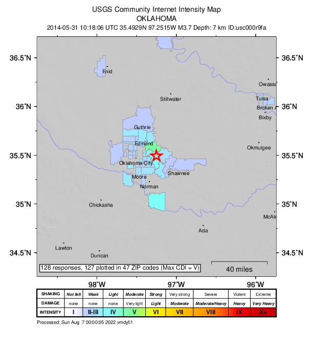 Did You Feel It? map: shaking reported by the public