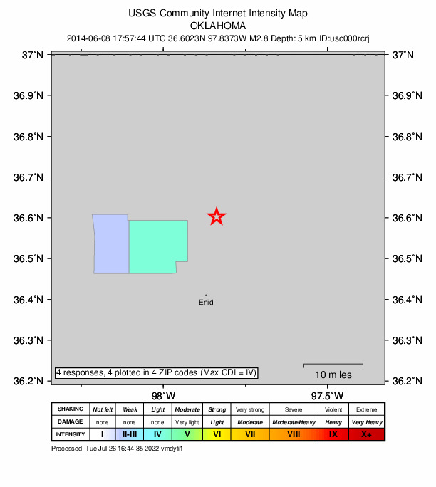 Did You Feel It? map: shaking reported by the public