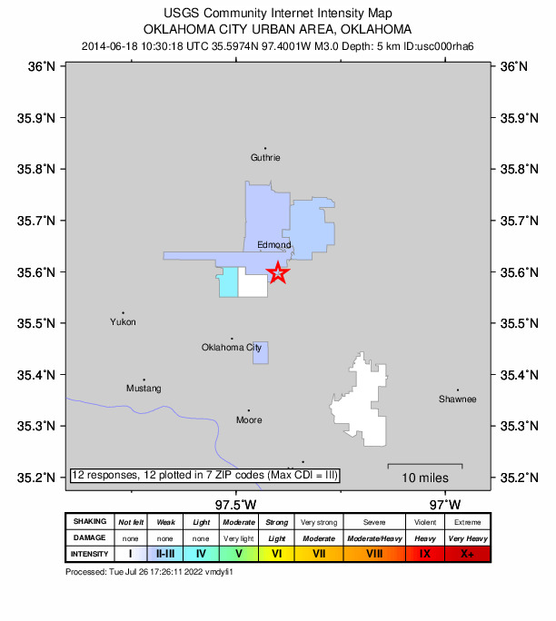 Did You Feel It? map: shaking reported by the public