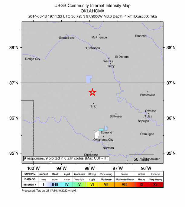 Did You Feel It? map: shaking reported by the public