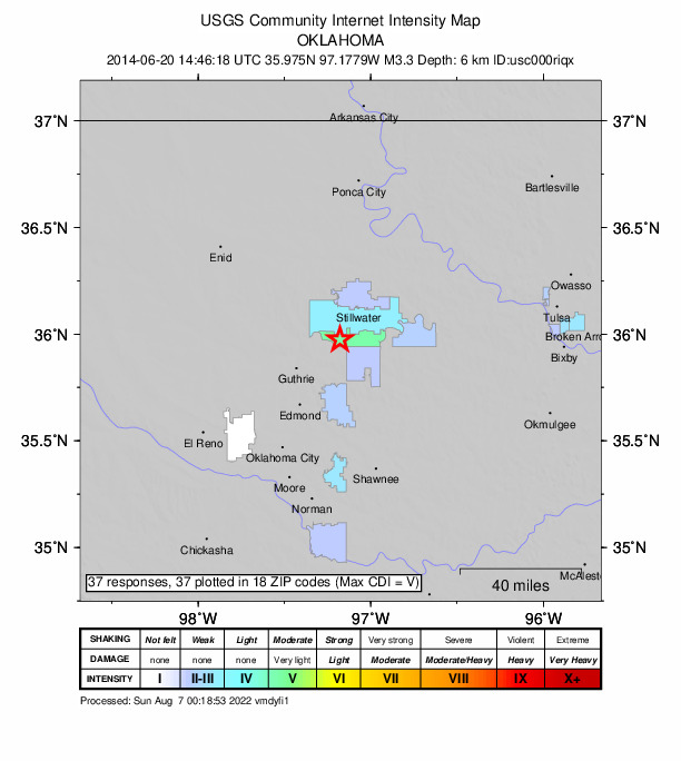 Did You Feel It? map: shaking reported by the public