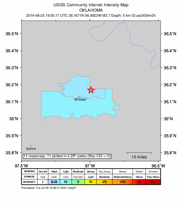 Did You Feel It? map: shaking reported by the public