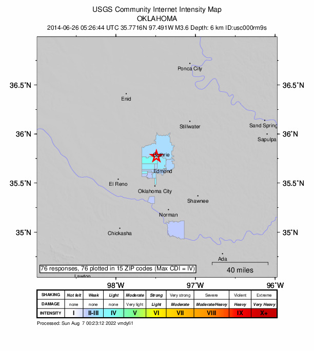Did You Feel It? map: shaking reported by the public